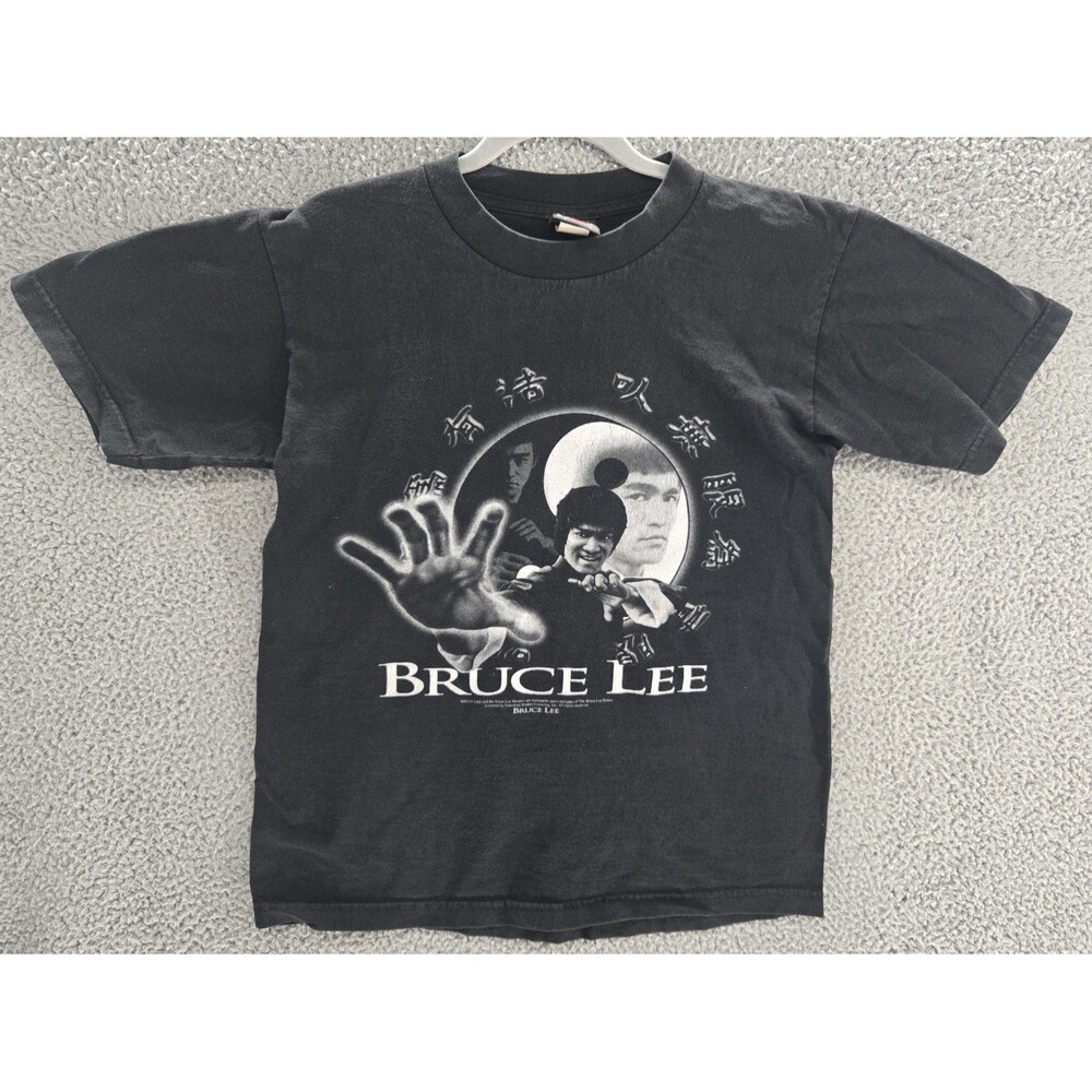 Vintage Bruce Lee Shirt Mens Small Black Giant Yin Yang Martial Arts Graphic Tee